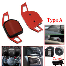 (Type A  Red) For Audi Car Steering Wheel Shift Paddles Extension A3 8P 8V A4 B8 A5 A6 C7 A7 A8 Q3 Q5 Q7 S3 S5 S6 S7 SQ5 TT DSG Shift Stickers