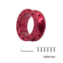 (30MM-Red) Universal Car Tuning Sport Steering Wheel Spacer Adapter 30mm 50mm CNC Aluminum Fits for Racing Car Hub Boss Kit