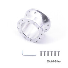 (50MM-Silver) Universal Car Tuning Sport Steering Wheel Spacer Adapter 30mm 50mm CNC Aluminum Fits for Racing Car Hub Boss Kit