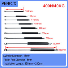 (18-8-40-150) 1PC 150mm-230mm 40kg/400N/90LBS Universal Strut Bars Gas Spring Support Boot Bonnet Car Caravans Doors Windows Hatches Boat Bus