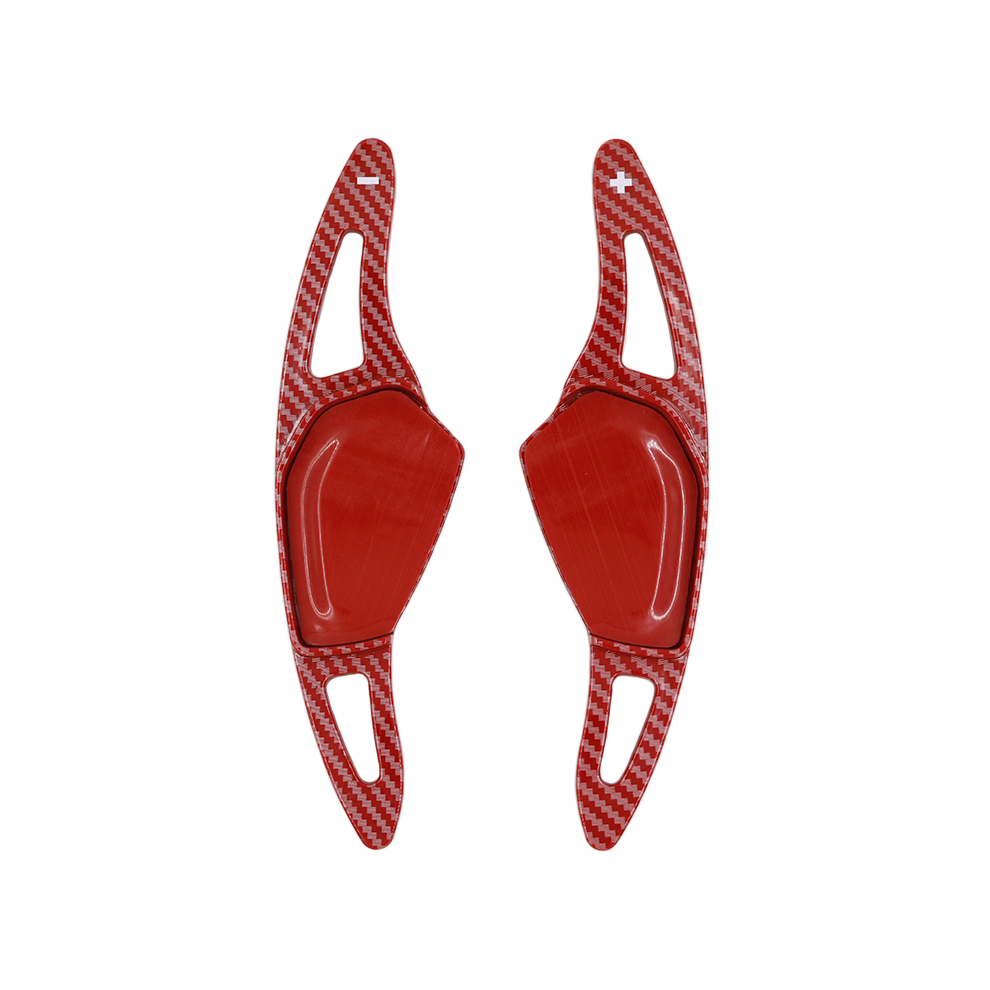 (Red Carbon Print) For Skoda Octavia A8 MK4 ENYAQ IV RS VRS Karoq Kodiaq 2021 2022 2023 Steering Wheel Fiber Shift Paddle Sticker DSG Gear-image-OPC-PFBRHFF-NEW