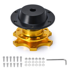 (Gold) Universal Steering Wheel Quick Release Hub Boss Kit Wheel Hub Adapter For 6 hole Steering Wheel Hub PQY3859