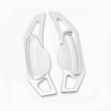 (Silver) For Benz Smart 451 453 Two 2009-2017 Four 2015-2017 Car Steering Wheel Shift Paddle Gear Paddles DSG Extender Stickers 2pcs