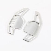 (Silver) 2Pcs Steering Wheel Paddles Extension Shifters For Audi A4 B8 A3 8P S3 A5 A6 S6 C6 Q5 A8 R8 TTS MK2 8J Avant DSG Car Styling