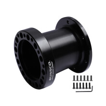 (Rs511-BLack76mm) Steering Wheel Hub Spacer Kit 51MM 76MM 101MM Steering Wheel Hub Boss Kit Adapter Spacer Black/Golden