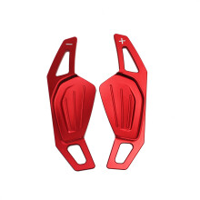 (Red) Car Steering Wheel Shift Paddle Extend Shifters Sticker DSG Gear For Skoda 2020 Octavia A8 MK4 ENYAQ IV RS VRS 2021 Karoq Kodiaq
