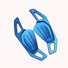 (Blue) Car Steering Wheel Shift Paddle Extend Shifters Sticker DSG Gear For Skoda 2020 Octavia A8 MK4 ENYAQ IV RS VRS 2021 Karoq Kodiaq