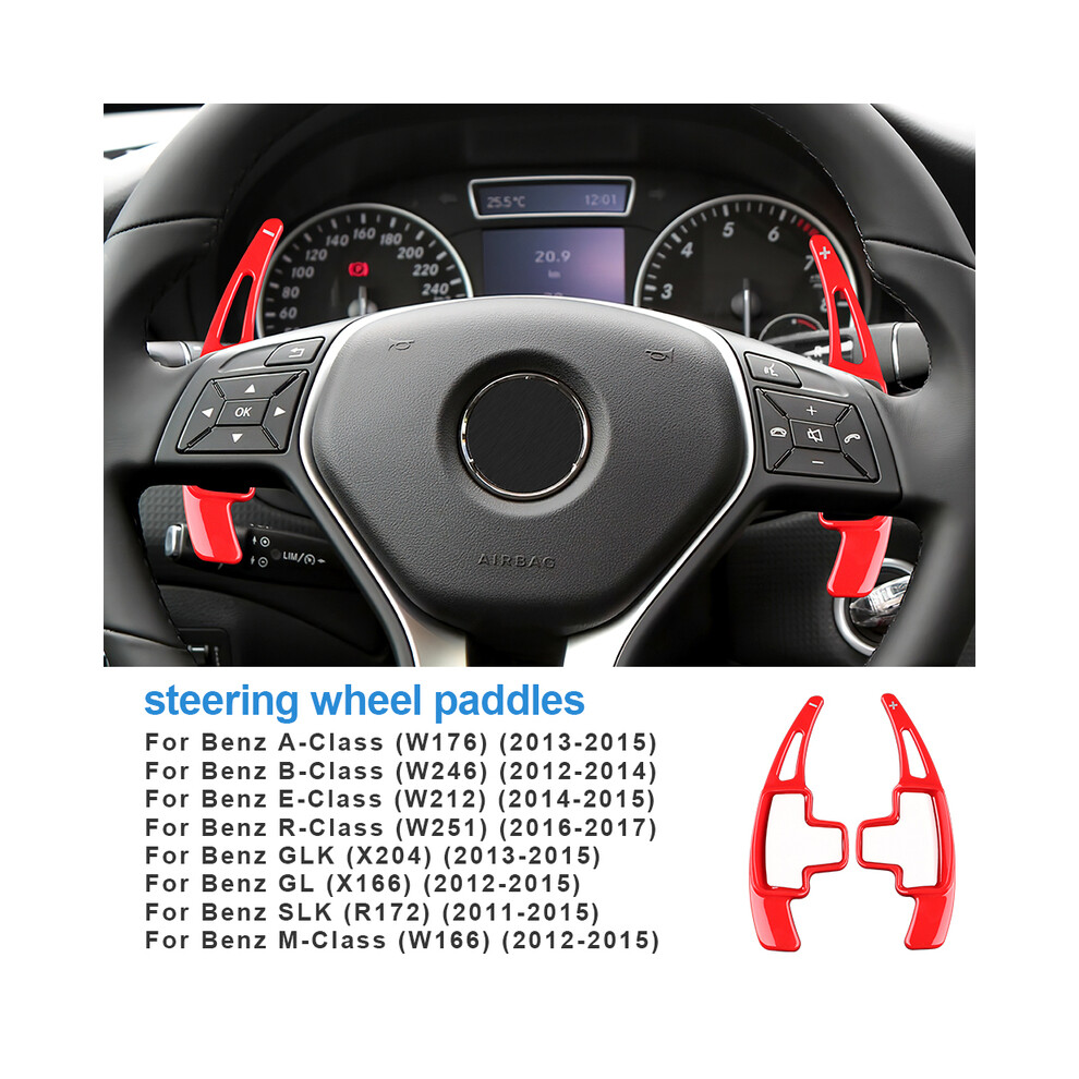 (Red) Abs Car Steering Wheel Paddle Shifter Cover For Mercedes Benz A B Class W447 W176 W246 MB SLK R172 CLA C117 GLA X156-image-OPC-PFBRJ7S-NEW
