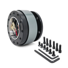 (With SPC TITANIUM) New Black Steering Wheel Snap Off Quick Release Hub Adapter Boss kit 8 Colors Available Mo Car Accessories