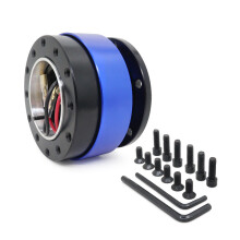 (With SPC BLUE) New Black Steering Wheel Snap Off Quick Release Hub Adapter Boss kit 8 Colors Available Mo Car Accessories