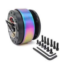 (With MOMO NEO CHROME) New Black Steering Wheel Snap Off Quick Release Hub Adapter Boss kit 8 Colors Available Mo Car Accessories