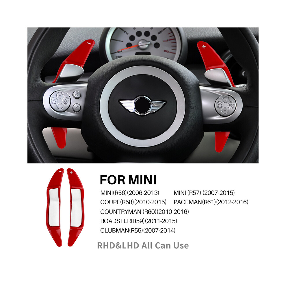 (Red) For Mini Roadster R60 R61 R55 R56 R57 R58 R59 Lci Coupe Paceman Clubman Cooper S Jcw Car Steering Wheel Shifter Paddle Extension Red 8704304465290