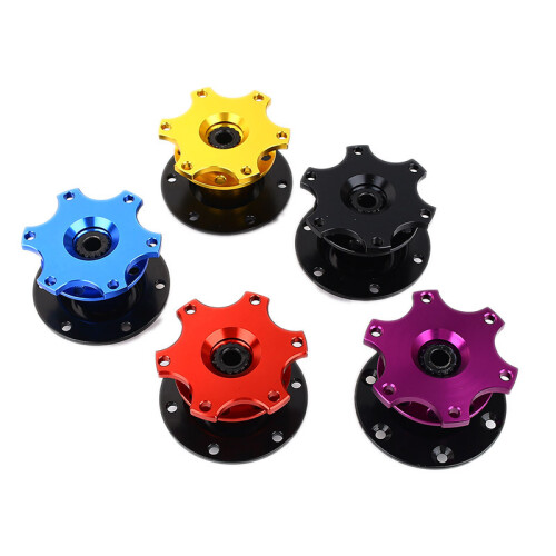 (Gold) High Quality Aluminum Steering Wheel Quick Release Snap off Hub Adapter Kit 1