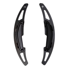 (Black) For BMW M2 F87 M3 F80 M4 F82 M6 F06 F12 2016 2017 Steering Wheel Gear Shifters Paddle Extension Aluminum Alloy Cover Trim 2PCS