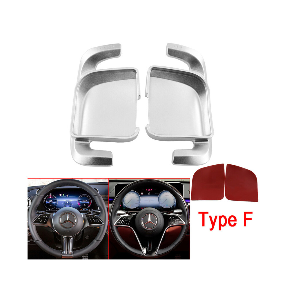(Type F Silver) Shifter Paddle For Mercedes Benz 2022 C E Class W206 W223 C180 C220d All-Terrain AMG Line Car Steering Wheel DSG Shift Extension-image-OPC-PFBRJM7-NEW