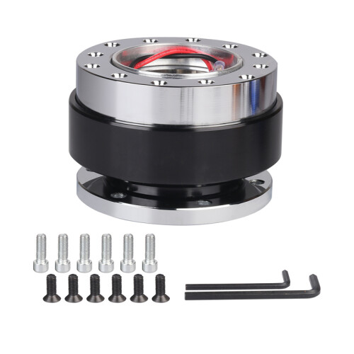 (Silver) Universal Car Tuning Steering Wheel Quick Release Hub Adapter Snap Off Boss Kit Auto Accessories 2