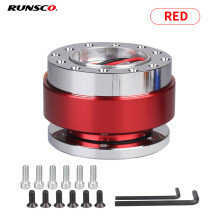(Red) Universal Car Tuning Steering Wheel Quick Release Hub Adapter Snap Off Boss Kit Auto Accessories