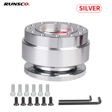 (Silver) Universal Car Tuning Steering Wheel Quick Release Hub Adapter Snap Off Boss Kit Auto Accessories
