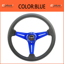 (BLUE) Car Sport Steering Wheel Racing Type High Quality Universal 14 Inches 350MM Aluminum PU 5 Color Car Styling Quick Release