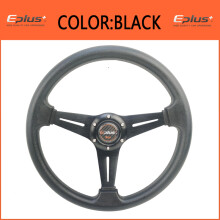 (BLACK) Car Sport Steering Wheel Racing Type High Quality Universal 14 Inches 350MM Aluminum PU 5 Color Car Styling Quick Release