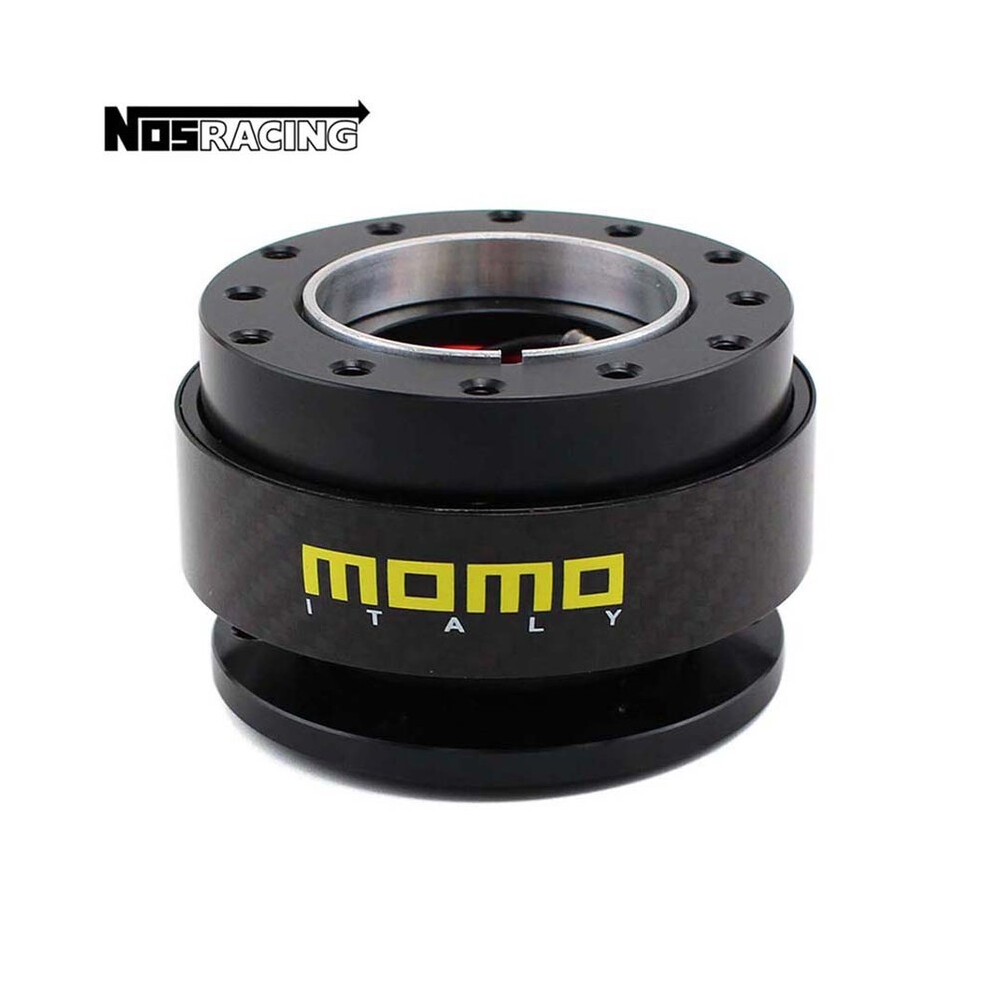 (Black) Universal Racing Real Fiber Steering Wheel Quick Release Hub Adapter Snap Off Boss Kit For MOMO-image-OPC-PFBRK6B-NEW