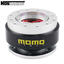 (Silver) Universal Racing Real Fiber Steering Wheel Quick Release Hub Adapter Snap Off Boss Kit For MOMO