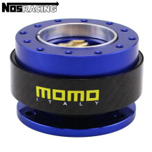 (Blue) Universal Racing Real Fiber Steering Wheel Quick Release Hub Adapter Snap Off Boss Kit For MOMO