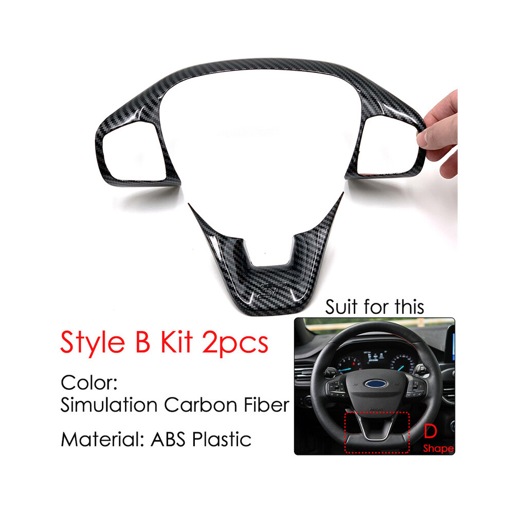 Fiber Abs Car Steering Wheel Shift Pedal Trim Interior Accessories For Ford Focus Kuga Escape 2018 2020 Fiesta Mk8 Bronco 8704304475152