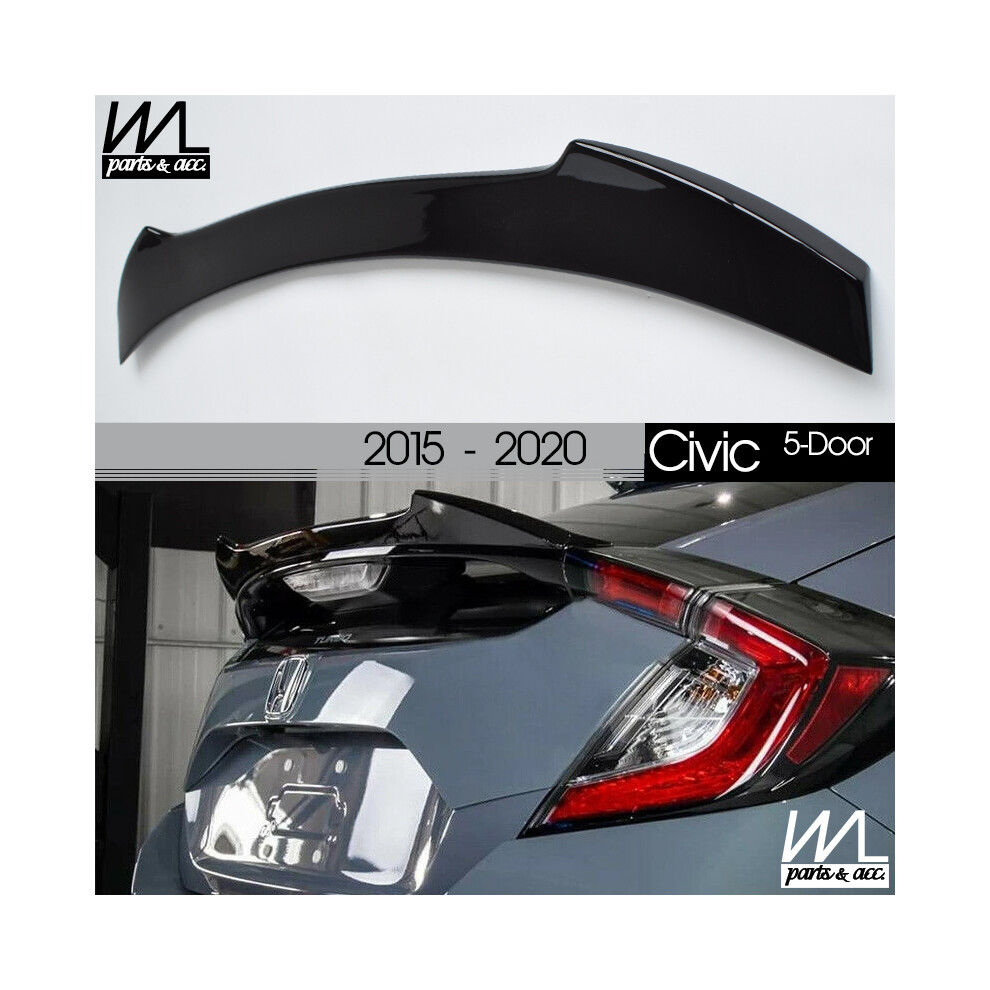 High Gloss Rear Wing Spoiler For Honda 10Th Civic 5-Door Hatchback Fastback 2015 - 2020 Fk4 Fk5 Fk6 Fk7 Fk8 Fk9 Black 8704304472403