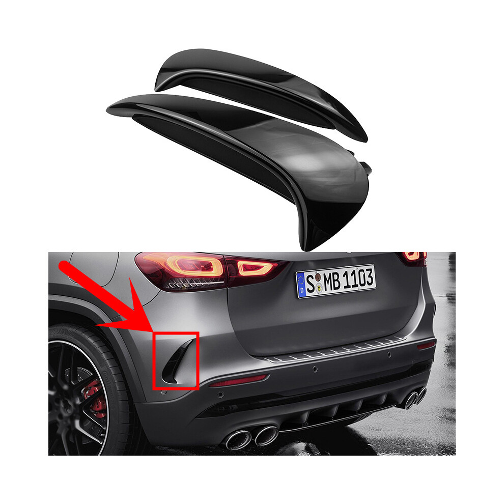 Glossy Rear Flicks Bumper Spoiler Canards Splitter For Mercedes Benz H247 Gla200 Gla220 Gla250 Gla35 Gla45s Amg Line 2020+ Black 8704304471567