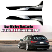 Pair Gloss Black Rear Window Side Spoiler Cover Left&Right For Audi A4 B8 Allroad Avant 2009 2010 2011 2012 2013 2014 2015 2016