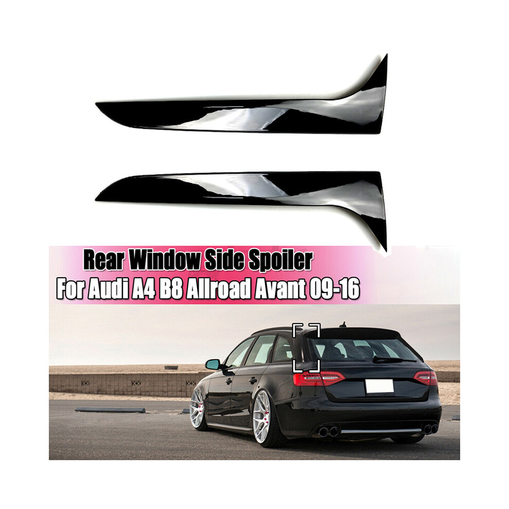 Glossy Car Rear Window Side Spoiler Canards Splitter Replacement Fit For Audi A4 B8 Allroad Avant 2009-2016 Black 8704304474261