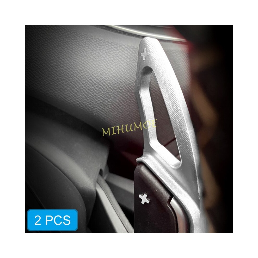 For 2017-2023 Peugeot 508 2008 3008 5008 Gt Aluminum Interior Steering Wheel Paddle Shifter Extension Gear Shift Trims Silver 8704304479334
