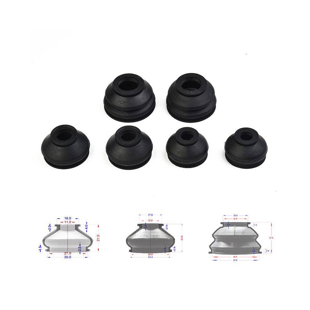 6 Pcs Ball Joint Boot Car Suspension Steering Ball Joint Dust Boot Cover Turn To Rod Arm Ball Head Dust Protection Rubber Cover 8704304479754