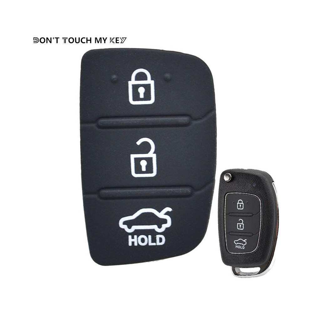 Replacement Rubber 3 Button Pad For Hyundai Creta I20 I40 Solaris Ix35 Ix45 Tucson Elantra Santa Fe Remote Car Repair Key Fob 8704304477057