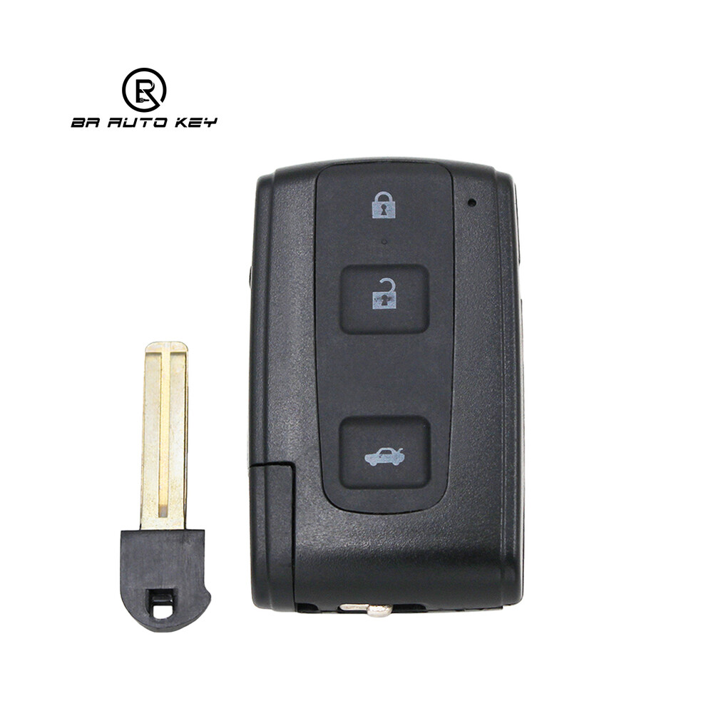 Keyless 3 Buttons Remote Smart Car Key Cover Fob For Toyota Prius Crown Vers Corolla 2002-2009 Toy40 With Uncut Spare Key Blade 8704304476500