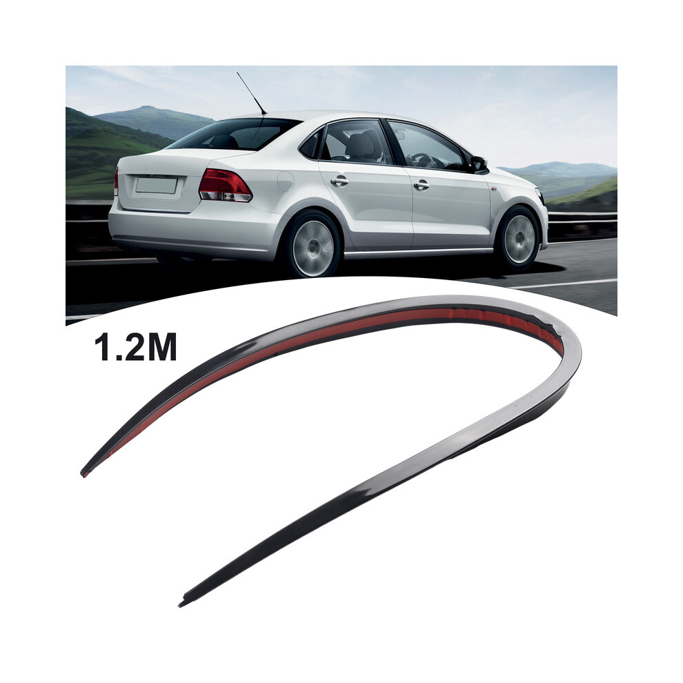 Universal 1.2M -Soft Car Rear Roof Trunk Spoiler Rear Wing Lip Trim Sticker Practical Auto-Acesssories Black 8704304477248