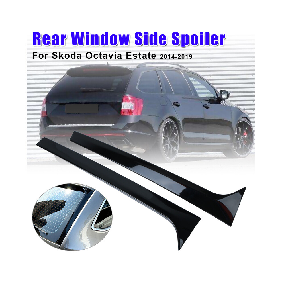 Rear Window Side Spoiler Wing Gloss Canard Splitter Auto Replacement Parts Pair For Skoda Octavia Estate 2014-2019 Black 8704304479112