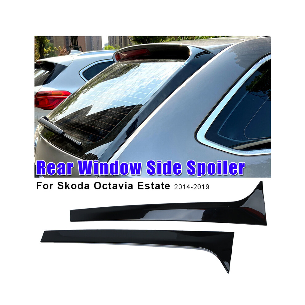 Canard Splitter Pair For Skoda Octavia Estate 2014-2019 Gloss Rear Window Side Spoiler Wing Auto Replacement Parts Black 8704304476005