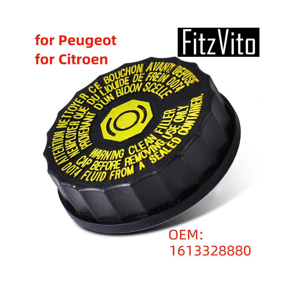 1613328880 Brake Fluid Cap Brake Fluid Reservoir Bottle Tank Cap Cover For Peugeot For Citroen Black 8704304479464