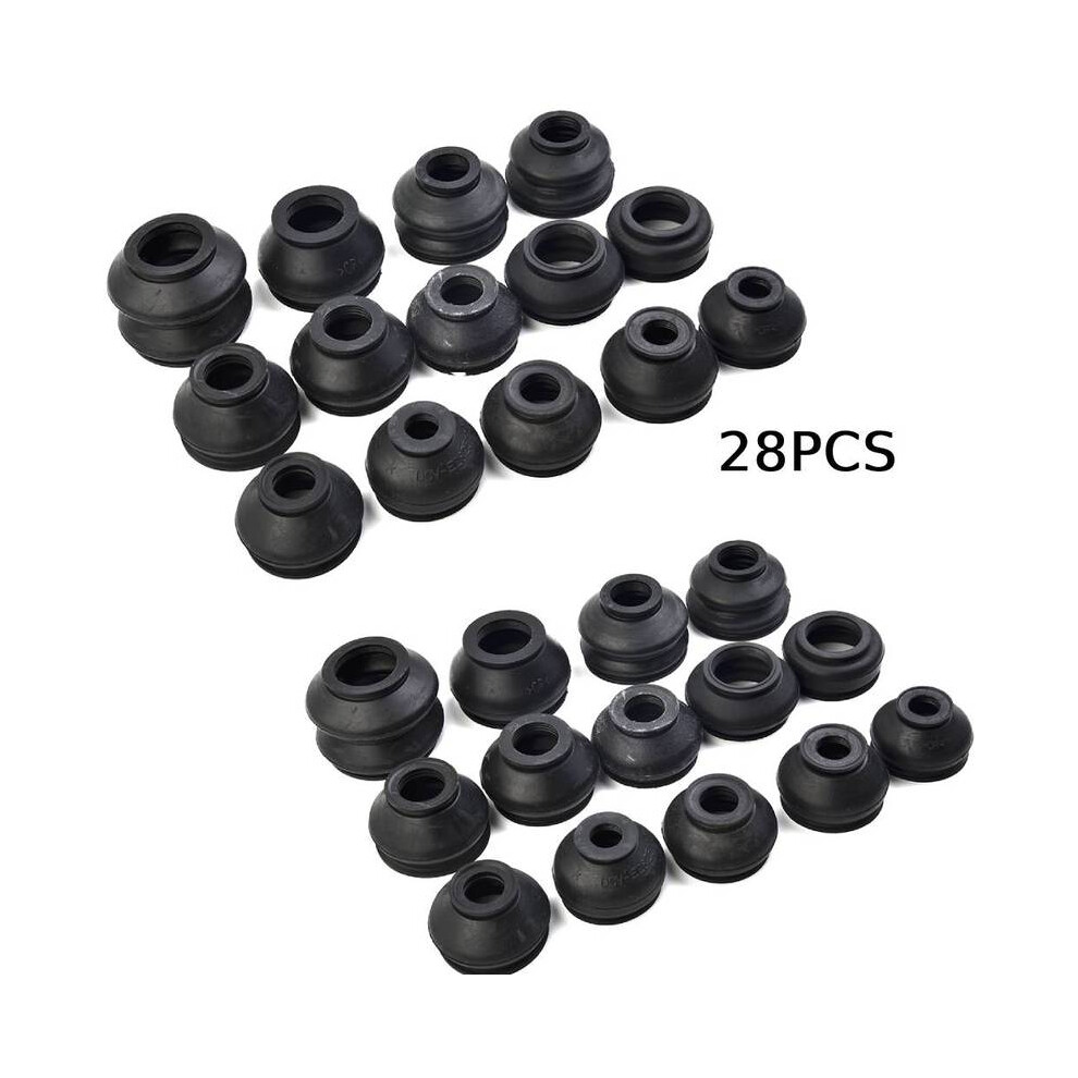 28Pcs Ball Joint Boot Suspension Steering Dust Cover Track Tie Linkage Rubber Dust Boot Covers Track Rod End Replacement Kit 8704304480934