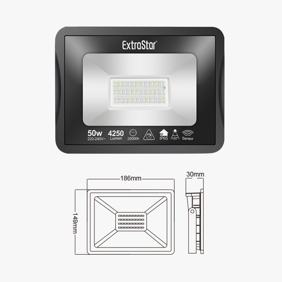 50W LED Flood Light with Microwave Motion Sensor COLD LIGHT-image-OPC-PFBRQPY-NEW