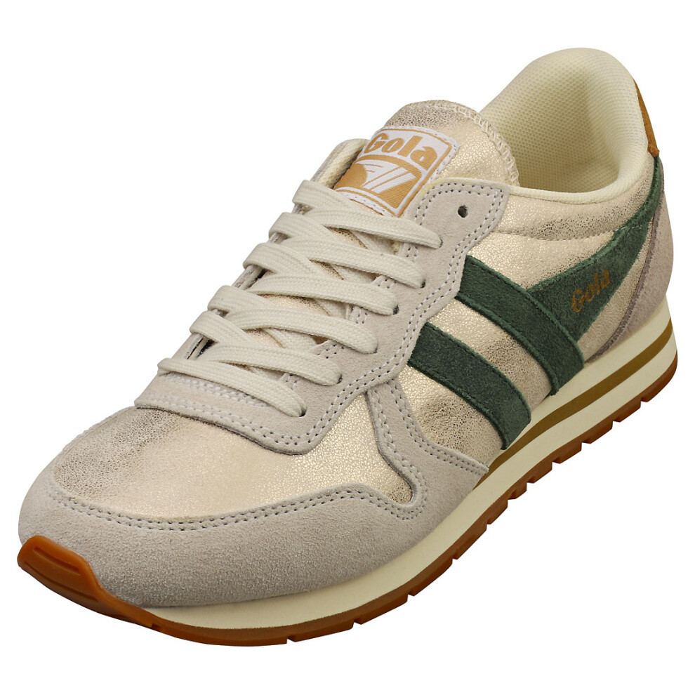 (3) Gola Daytona Blaze Womens Fashion Trainers in Gold Green