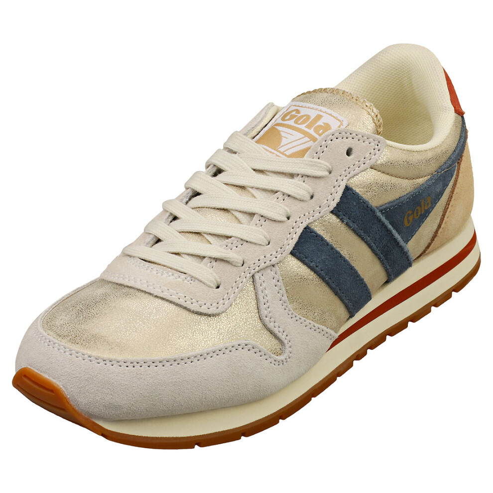 (3) Gola Daytona Blaze Womens Fashion Trainers in Gold Ink