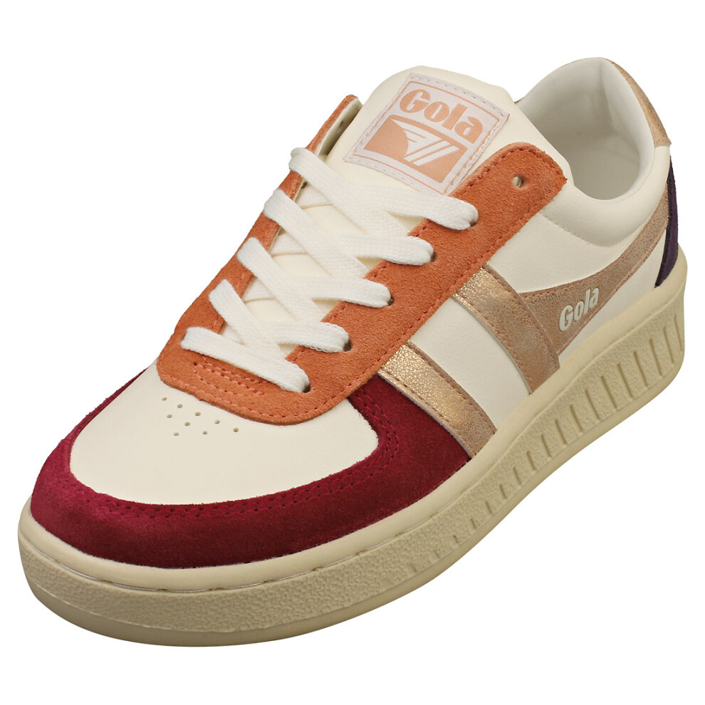 (4) Gola Grandslam Quadrant Womens Fashion Trainers in Off White Cerise