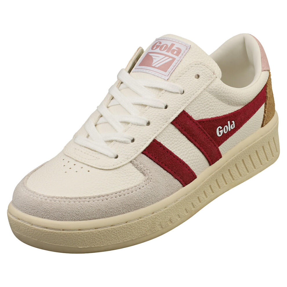 (5) Gola Grandslam Trident Womens Fashion Trainers in White Cerise