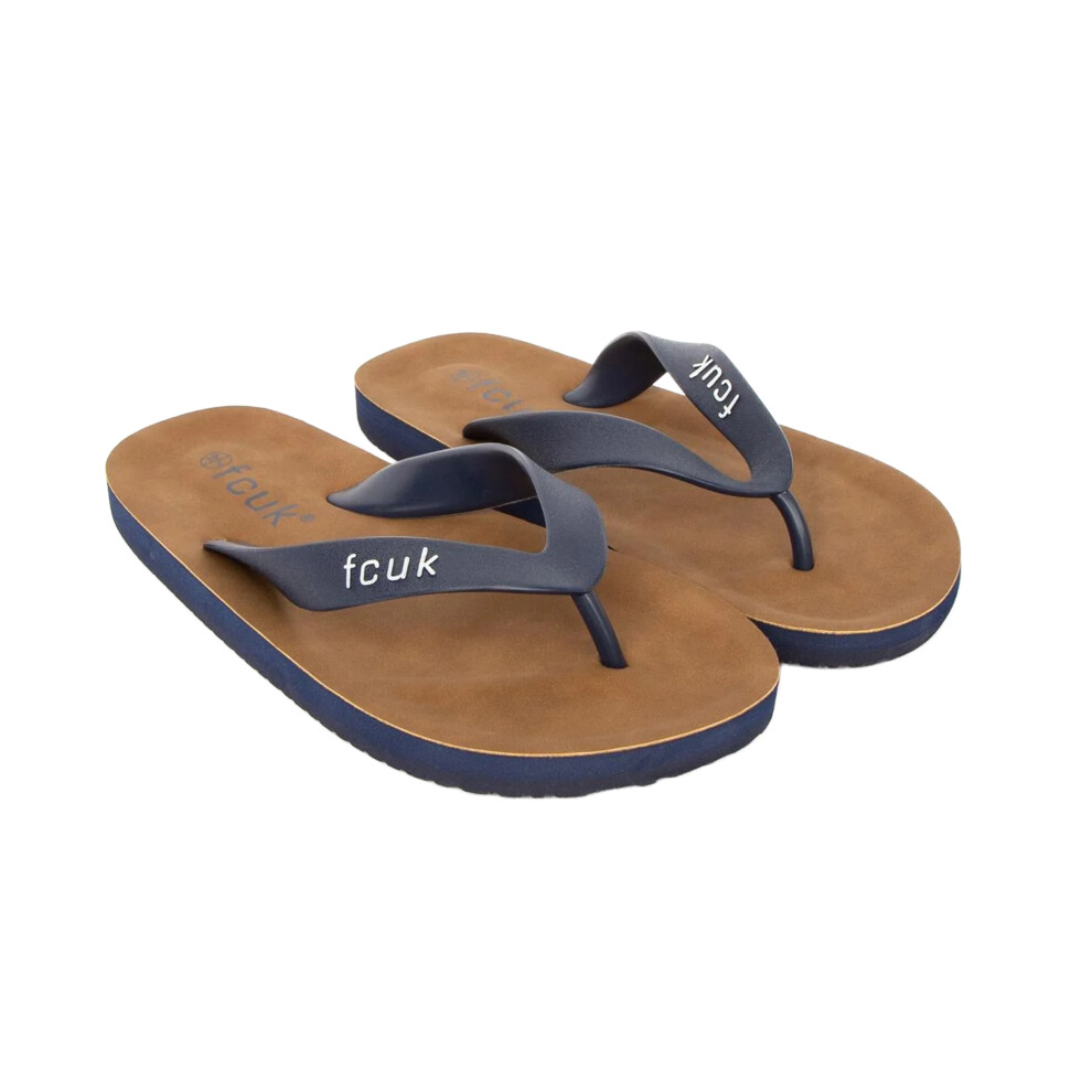 (7 UK, Marine) FCUK Mens 2 Flip Flops