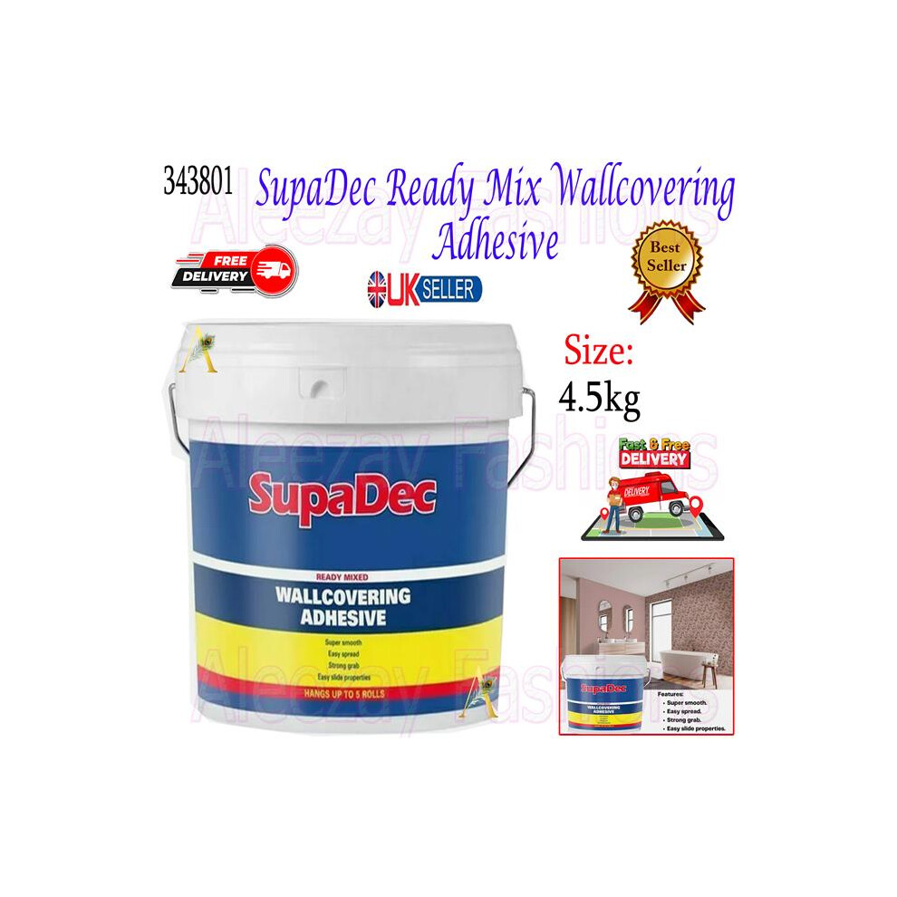Ready Mix Strong Grab wallpaper Wallcovering Smooth Adhesive 4.5kg