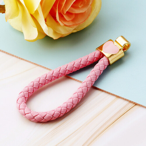 (Heart Pink) Elegant Butterfly Blue Keyring With Lucky Weaving String ...