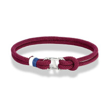 (19cm, Wine red) Braided Rope Bracelet Carabiner Clasp Survival Unisex Bracelet
